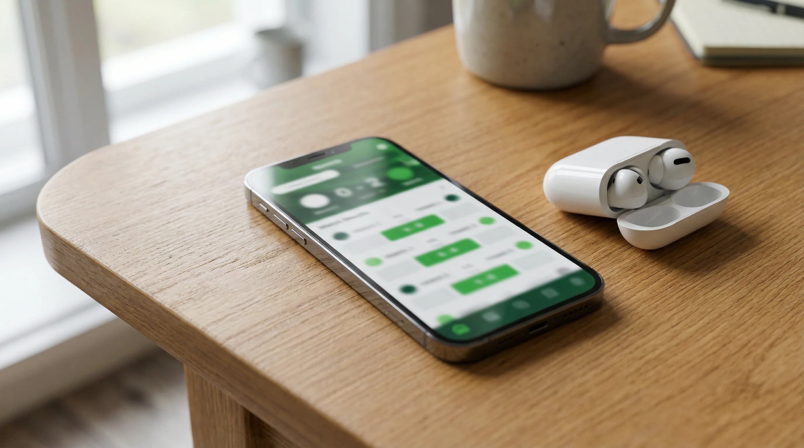 Smartphone con app di scommesse sportive aperta su un tavolo