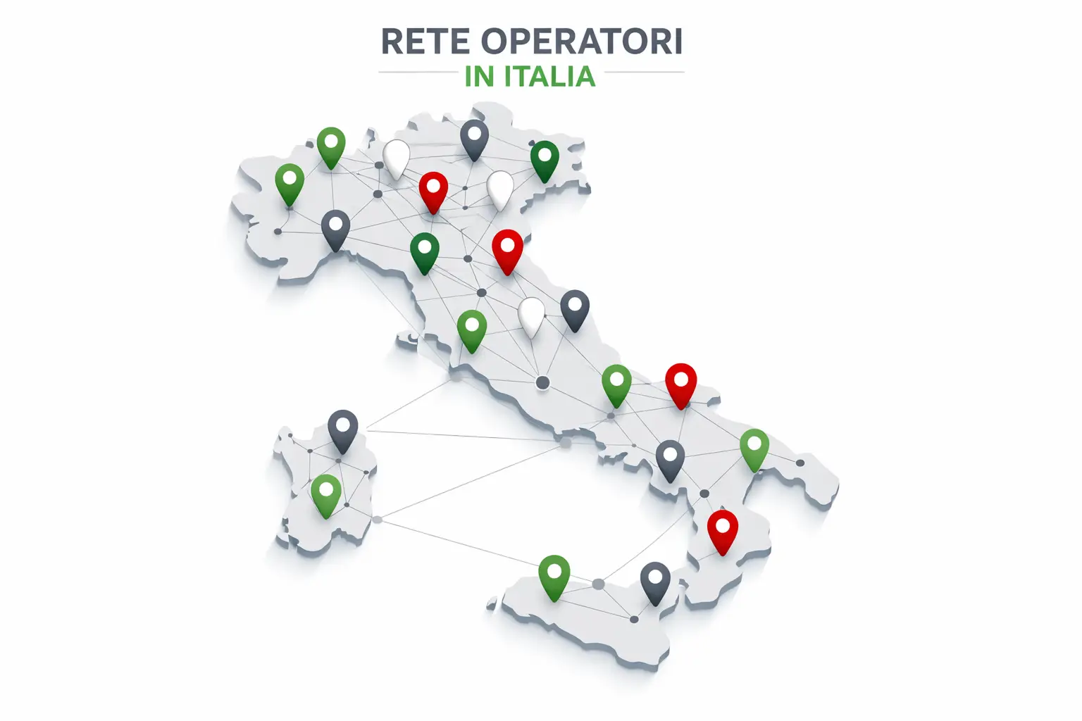 Mappa dell'Italia con icone dei principali bookmaker autorizzati