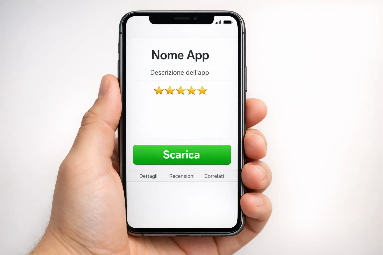 Schermata di download app dallo store su dispositivo mobile